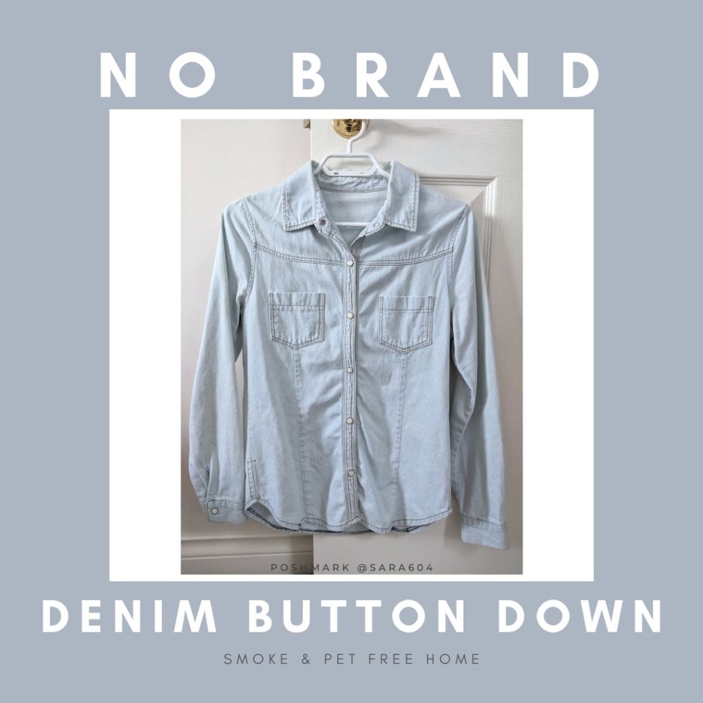 Denim Chambray Button Down Shirt - FREE with $25+ purchase